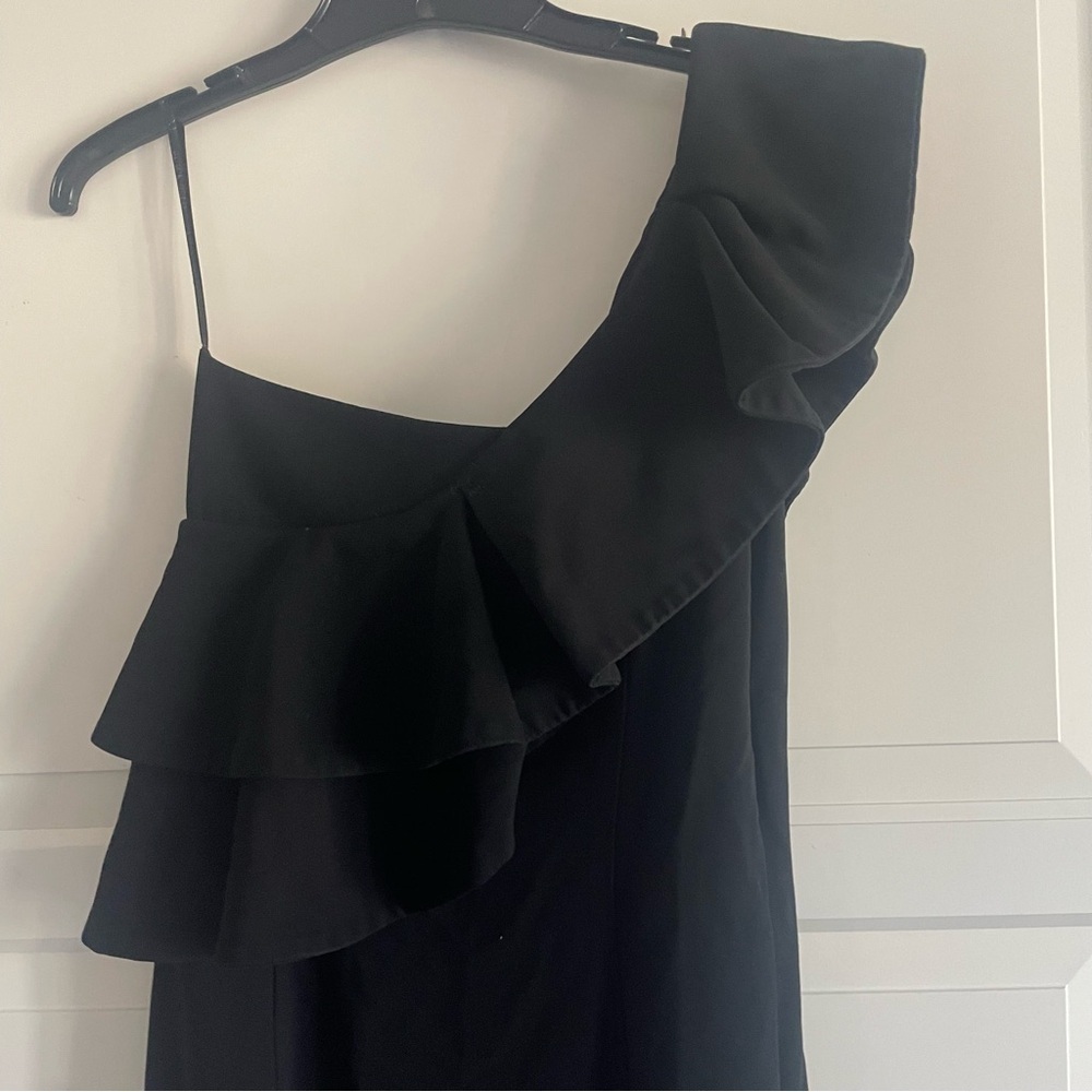 Black Halo Eve Manala One Shoulder Ruffled Mermaid Maxi Prom Dress 22758 - Picture 4 of 11